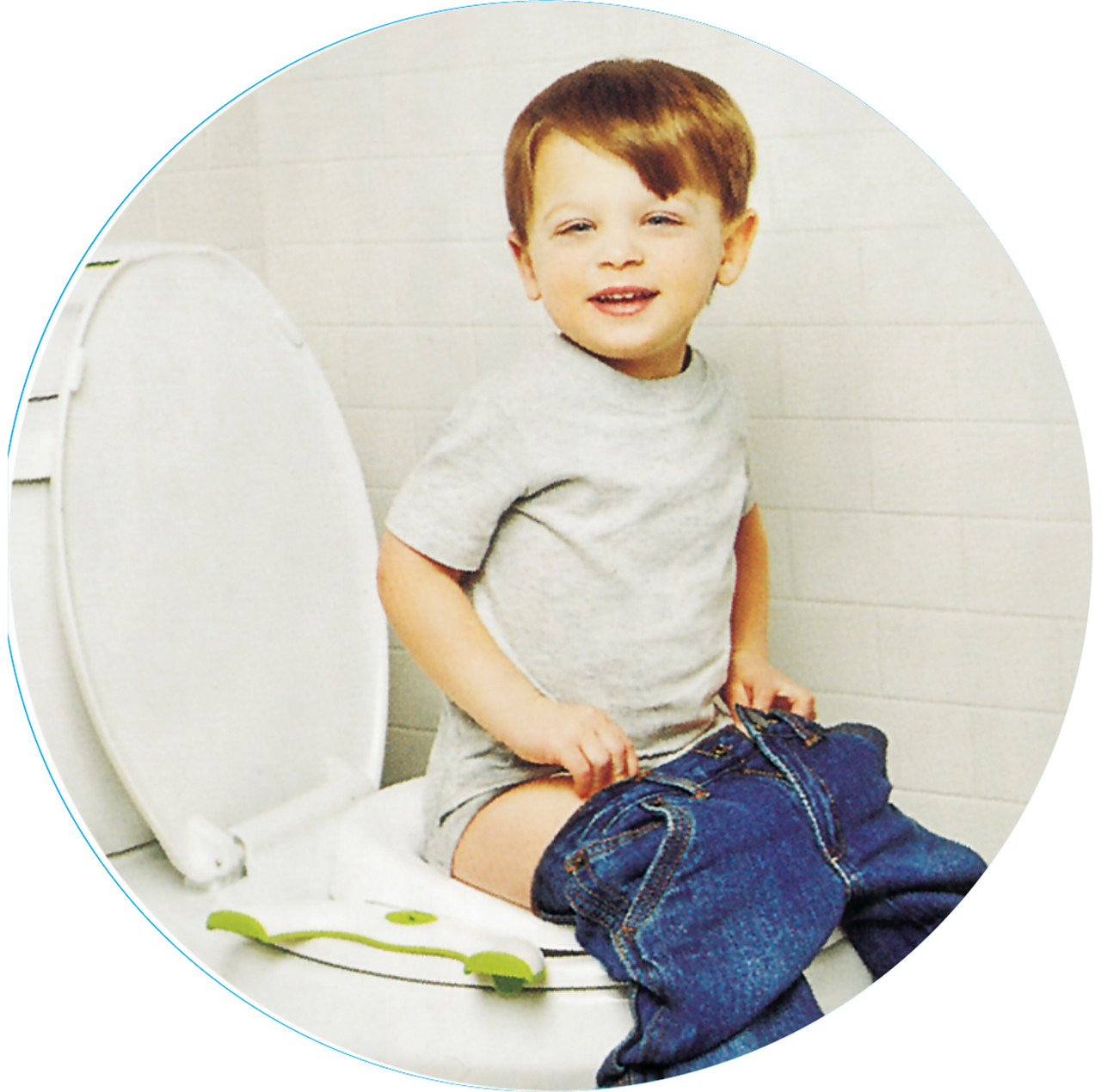 Baby sit on the potty in any bathroom
